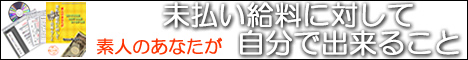 【(特別マニュアル) 未払い給料に対して 自分で出来ること】　キャンペーン価格