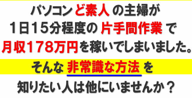 情報起業最短成功バイブル　パソコンど素人の主婦が１日１５分程度の片手間作業で月収１７８万円以上を稼いでしまった方法！