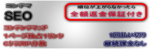 SEO対策 最強被リンクサービス「コンテマSEO25」