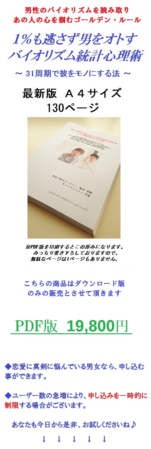 ■ １％も逃さず男をオトすバイオリズム統計心理術 ■ ～ 31周期で彼をモノにする法 ～