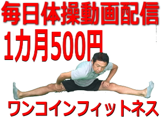 ワンコインフィットネス（一ヶ月５００円で毎日体操動画配信）