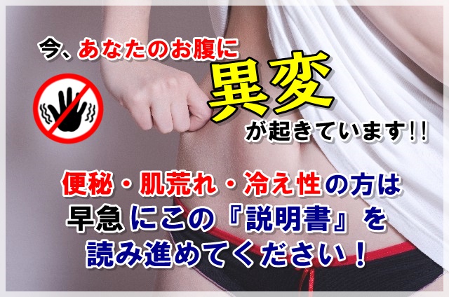 ～便秘・肌荒れ・冷え性を改善！～　腸内洗浄プログラム