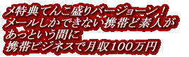 50名様限定！特典てんこ盛りバージョーン !メールしかできない携帯ど素人があっという間に携帯ビジネスで月収１００万円
