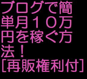 ブログで簡単月１０万円を稼ぐ方法！[再販権利付]これからのSEO対策はこの方程式！