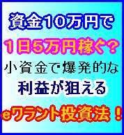 ■資金１０万円で１日５万円稼ぐ？小資金で爆発的な利益を狙うeワラント投資法！