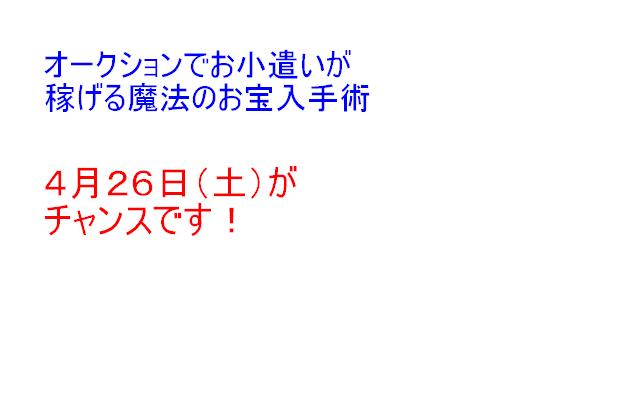 オークションで、お小遣いが稼げる魔法のお宝入手術