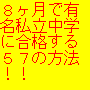 たった８ヶ月で有名私立受験に合格した５７の方法！