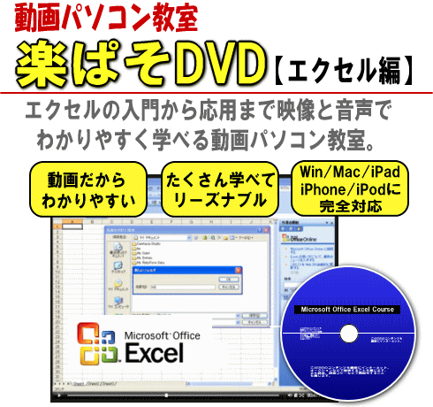 エクセル動画パソコン教室！楽パソDVD【エクセル編】