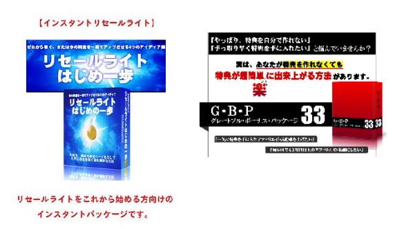 特典にできる【インスタントリセールライト】　30個以上のリセールライト商材特典パッケージ＋リセールライトはじめの一歩