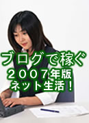 【再販商材第２弾】ブログで稼ぐ！２００７年版、インターネット生活！先行者が稼げないわけがない。逃がすな福沢諭吉♪