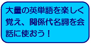 【Kei式ビデオ付テキスト】大量の英単語を楽しく覚え、関係代名詞を会話に使おう！（毎日メール授業＆月一リアル授業付き）