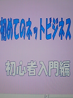初めてのネットビジネス　【初心者入門編】
