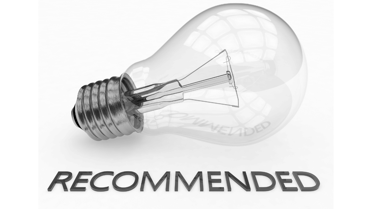 recommendedの文字と電球