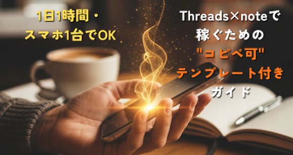 1日1時間・スマホ1台でOK｜Threads×noteで月10万円を稼ぐ"コピペ可"テンプレート付き完全ガイド
