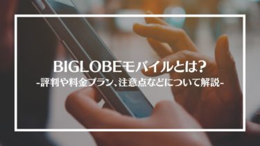 BIGLOBEモバイルとは？特徴や評判、料金やプラン内容、利用方法や注意点を解説