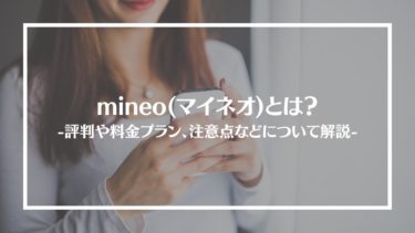 mineo(マイネオ)とは？特徴や評判、料金やプラン内容、利用方法や注意点を解説
